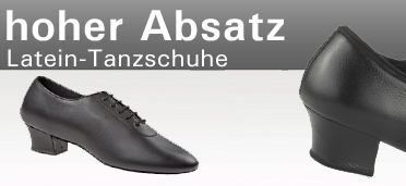 Herren Latein-Tanzschuhe haben einen höheren Absatz, was bei den Lateinamerikanischen Tänzen ein Vorteil ist.