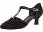Preview: Material Kombination schwarz Velourleder und Lack verleihen dem Tanzschuhe eine schlichte Eleganz.