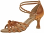 Preview: Aus dark tan gefertigte Latein-Sandalette. Die idealen Tanzschuhe für den Turniertanz.