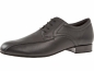 Preview: Schwarzer Herrentanzschuh aus weichem Nappaleder. Nahtverzierungen im Fersen- und Spannbereich.