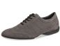 Preview: Gemütlicher Tanzsneaker aus schwarzem Velourleder versehen mir weichen Nappalederstücken an Schuhspitze, Schnürriemchenbereich und Ferse.