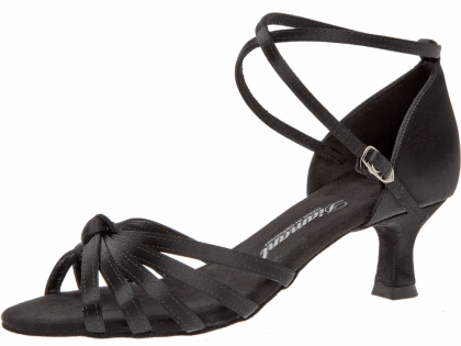 schwarze Latein-Sandalette mit Kreuzriemchen