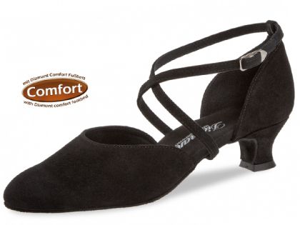 Tanzschuhe mit einem 4,2cm Absatz. Die Schuhe haben eine extra breite Weite.