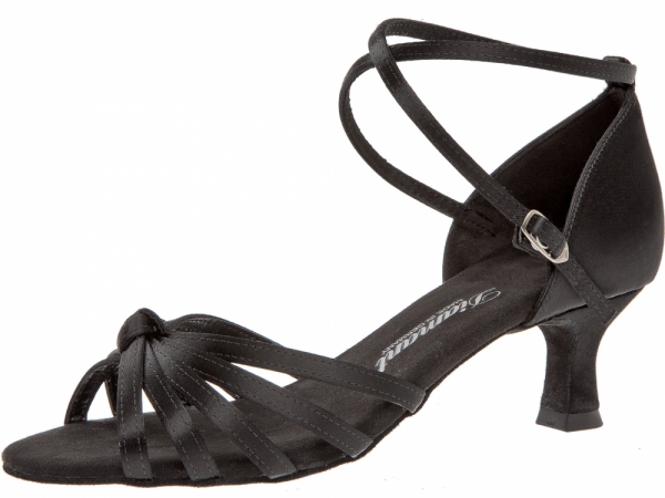schwarze Latein-Sandalette mit Kreuzriemchen